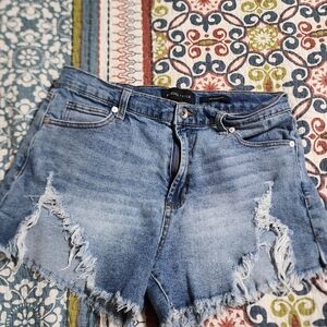 Kendall & Kylie Blue High-Waisted Jean Shorts